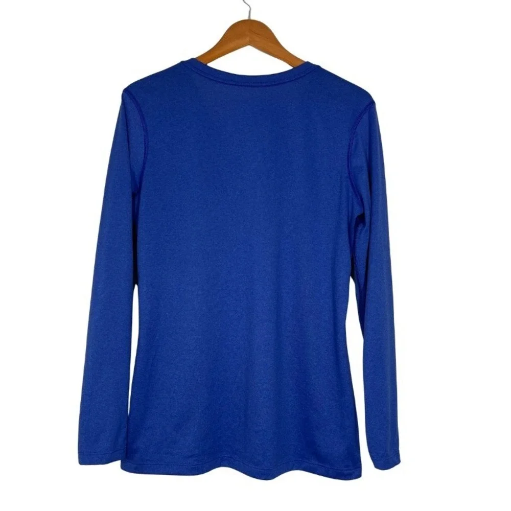 Nike Dri-FIT Mens Long Sleeve V-Neck Training Shirt Royal Blue Heather Large